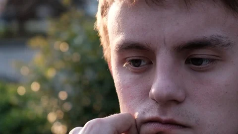 Offended or offended man thinks about something Stock Footage 106958200