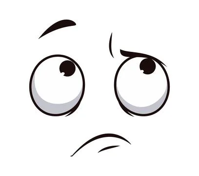 Offended poor cartoon face with unhappy expression Stock Illustration
