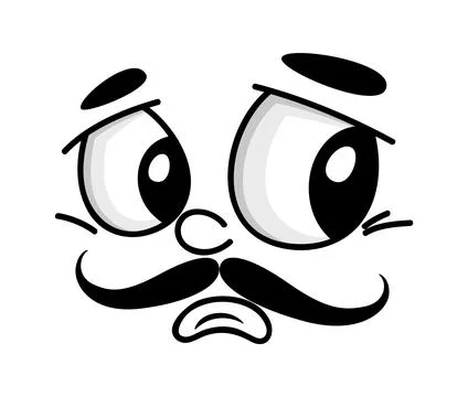 Offended poor face expression or sad emotion emoji Stock Illustration