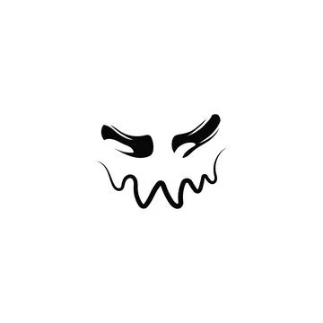 Offended scary devilish face. Evil ghost teeth for halloween Illustrazione stock