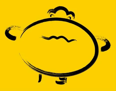Offended smiley on a yellow background. EPS10 vector illustration Stock Illustration