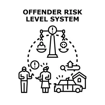 Offender risk level system evaluating public safety 库存插图