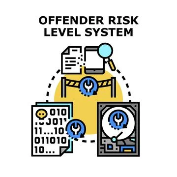 Offender risk level system vector concept illustration 스톡 일러스트