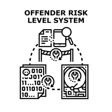Offender risk level system vector concept illustration 스톡 일러스트