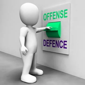 Offense defence switch shows attack or defend Stock Illustration