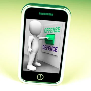 Offense Defence Switch Shows Attack Or Defend Stock Illustration
