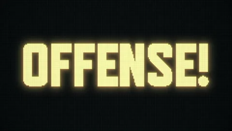 OFFENSE! on Jumbotron LED screen Stock Footage 254187575