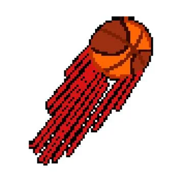 Offense speed basketball ball pixel art vector illustration Stock Illustration