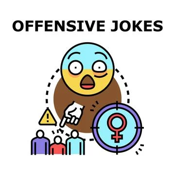 Offensive jokes causing harm and social impact Stock Illustration