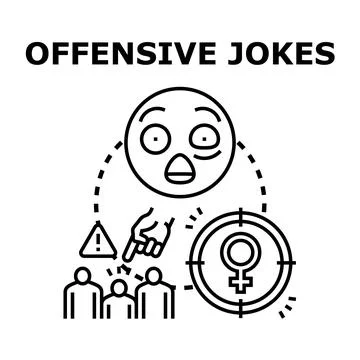 Offensive jokes causing harm and social impact Stock Illustration