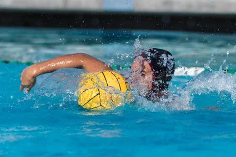 Offensive player moving quickly forward. Stock Photos