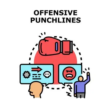 Offensive punchlines causing negative reaction and emotional distress Stock Illustration