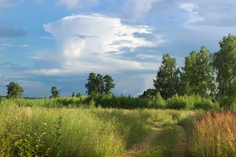 Offensive thunderstorm in the summer Stock Photos