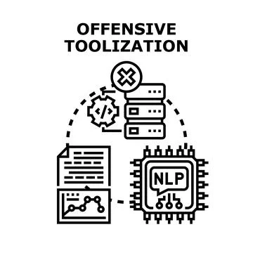 Offensive toolization concept for cyber threat Stockillustratie