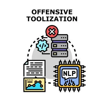 Offensive toolization concept for cyber threat イラスト素材
