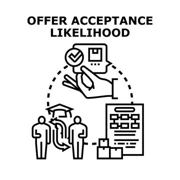Offer acceptance likelihood strategy developing concept Stock Illustration