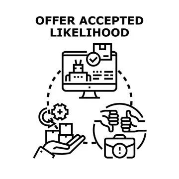 Offer accepted likelihood analysis and prediction Stock Illustration