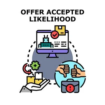 Offer accepted likelihood analysis and prediction 스톡 일러스트