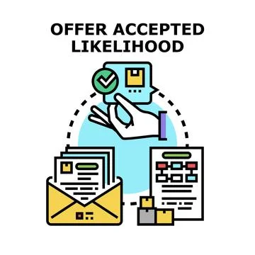 Offer accepted likelihood planning business agreement strategy Stock Illustration