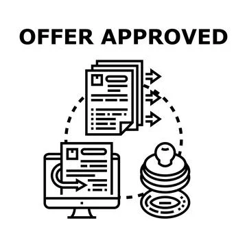 Offer approved concept presenting successful transaction process 스톡 일러스트