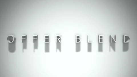Offer blend 3D title animation with shadows on a white background Stock Footage 297671823