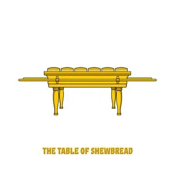 Offer bread table in the tabernacle and temple of Solomon. Stock Illustration