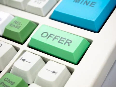 Offer button Stock Photos