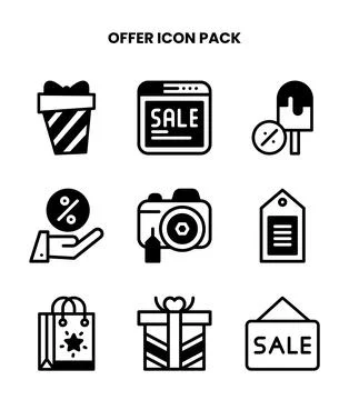 Offer DuoTone Graphics Icons Pack Illustrazione stock