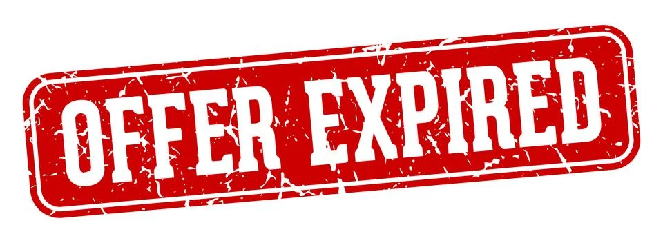 Offer expired rectangular sign. offer expired stamp Stock Illustration