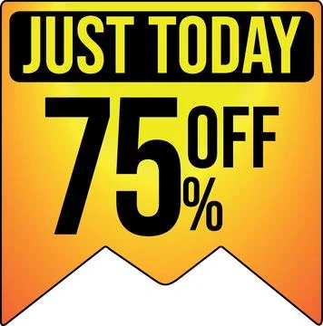 Offer flag, 75 off, seventy-five percent off, promotion icons Stock Illustration