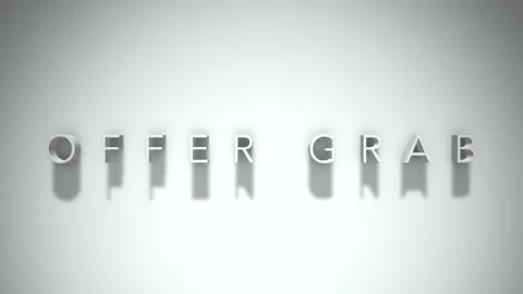 Offer grab 3D title animation with shadows on a white background Stock Footage 297671859