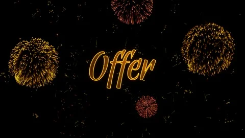 Offer Greeting text with particles, colored fireworks, sparks and stars 動画素材 99052445