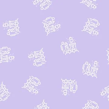 Offer ico line seamless pattern Illustrazione stock