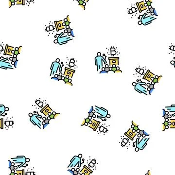 Offer ico vector seamless pattern 스톡 일러스트