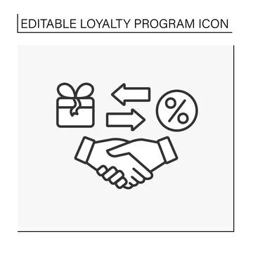 Offer line icon Illustrazione stock