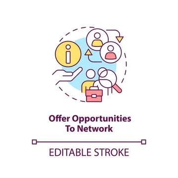 Offer opportunities to network concept icon Ilustración de archivo