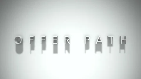 Offer path 3D title animation with shadows on a white background Stock Footage 297671814