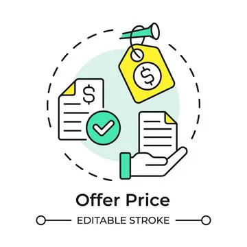 Offer price multi color concept icon Stock Illustration