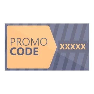 Offer promo code icon cartoon vector. Money ticket Stock-Illustration