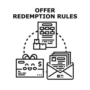 Offer redemption rules program with gift and mail Illustration