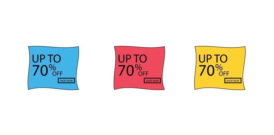 Offer tag set. Vector discount stickers. Collection stickers, price tags. Sale Stock Illustration