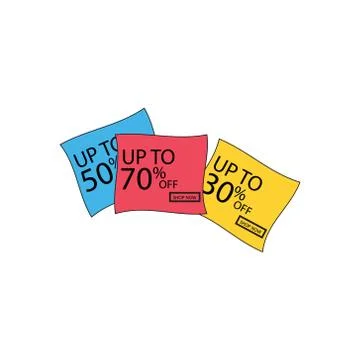 Offer tag set. Vector discount stickers. Collection stickers, price tags. Sale Stock Illustration