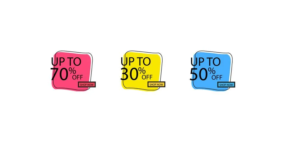 Offer tag set. Vector discount stickers. Collection stickers, price tags. Sale Stock Illustration