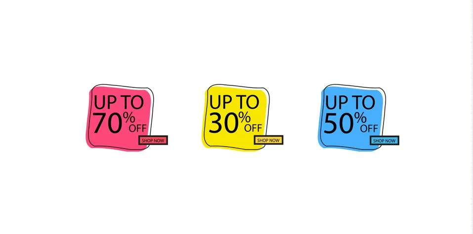 Offer tag set. Vector discount stickers. Collection stickers, price tags. Sale 스톡 일러스트