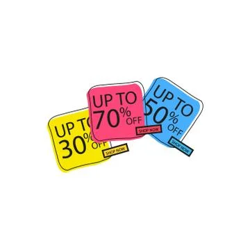 Offer tag set. Vector discount stickers. Collection stickers, price tags. Sale 스톡 일러스트