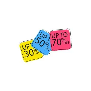 Offer tag set. Vector discount stickers. Collection stickers, price tags. Sale Stock Illustration
