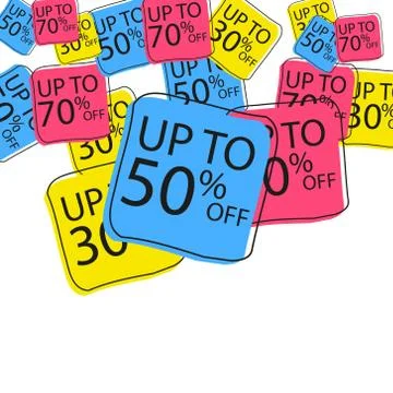 Offer tag set. Vector discount stickers. Collection stickers, price tags. Sale Stock Illustration