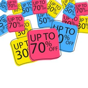Offer tag set. Vector discount stickers. Collection stickers, price tags. Sale Stock Illustration