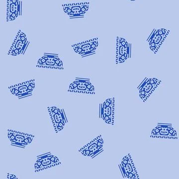 Offering bowl buddhism glyph vector seamless pattern Stock Illustration