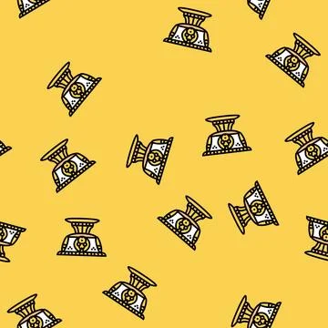 Offering bowl buddhism vector seamless pattern Stock Illustration